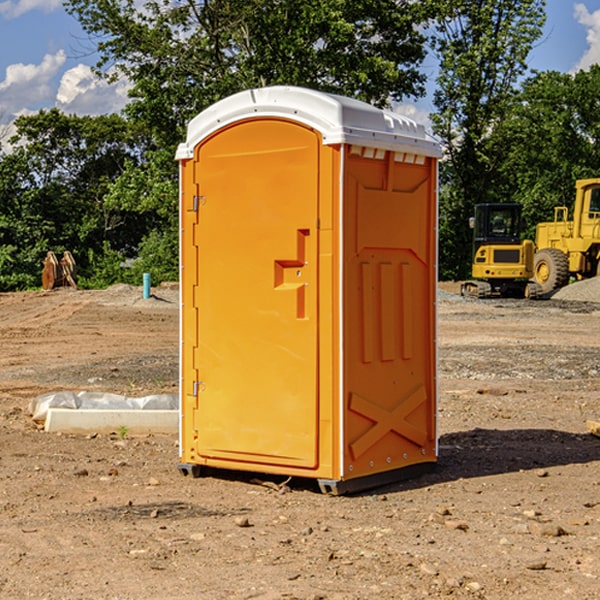 how often are the portable restrooms cleaned and serviced during a rental period in Emmet AR